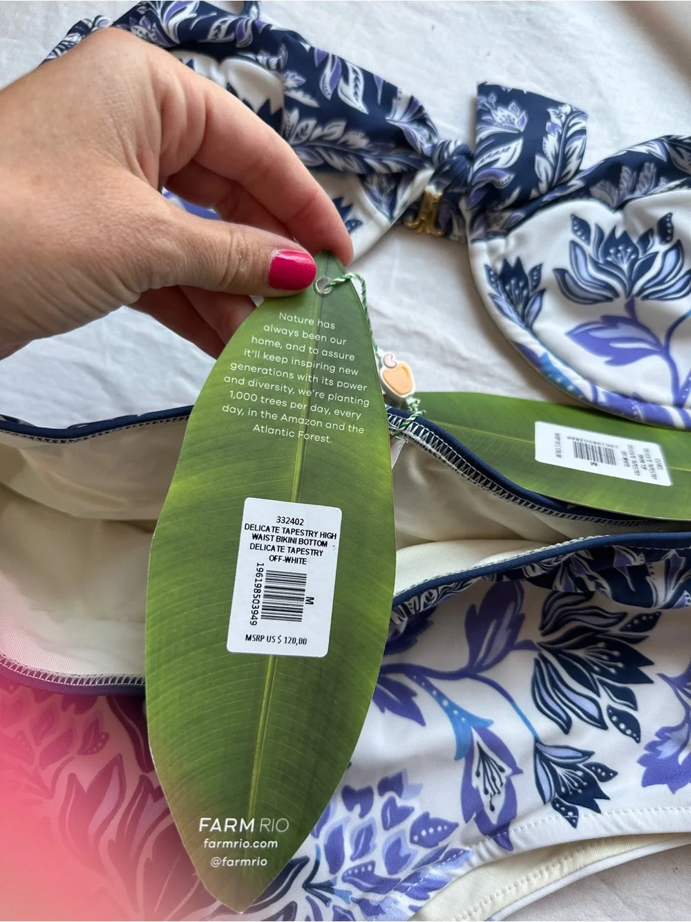 NWT Farm Rio Delicate Tapestry floral butterfly bikini
